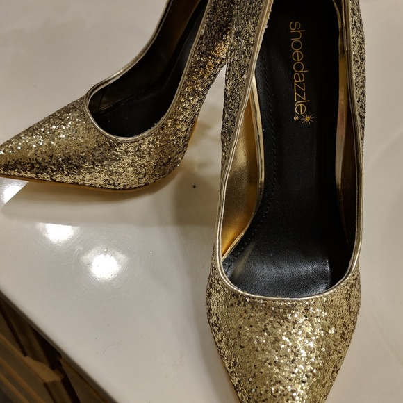 Gold Glittery Stilettos - Picture 2 of 3